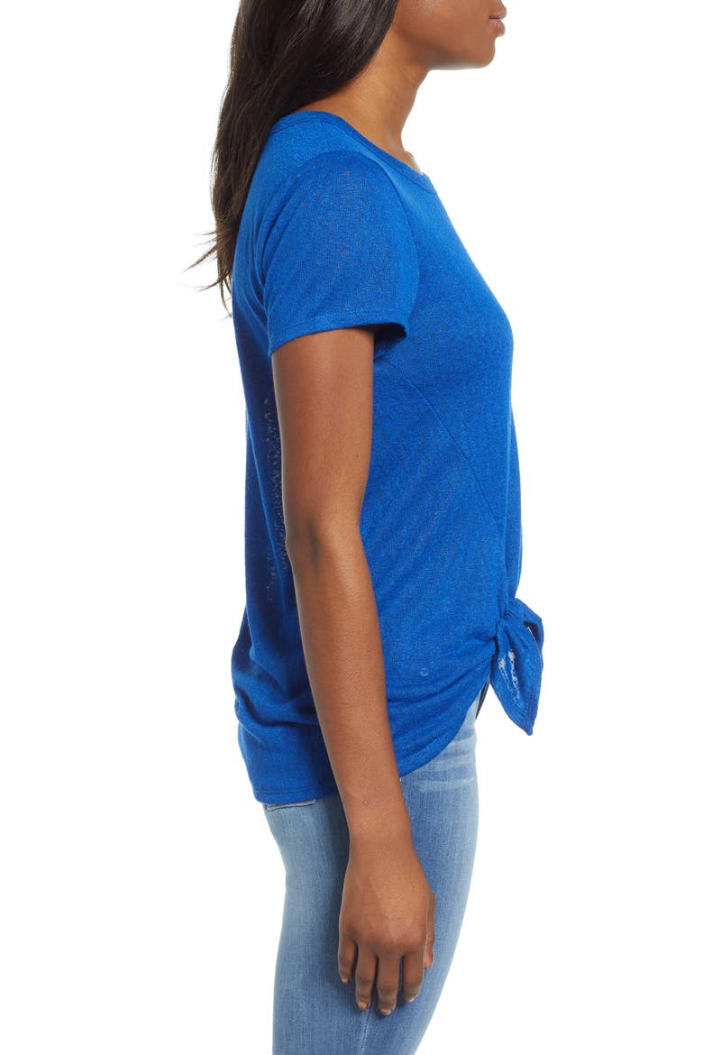 Side Tie Tee, Alternate, color, TRUE BLUE