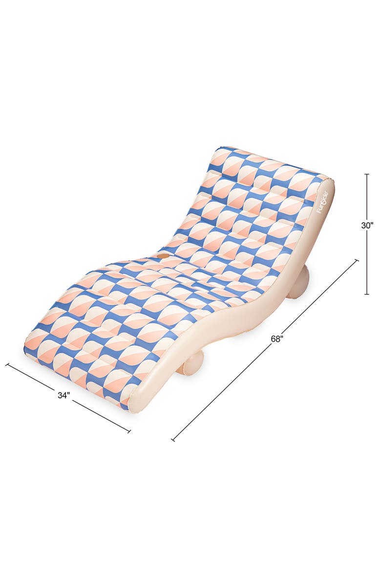 Funsicle Deco Funchaiser Lounge Blue & Cream, Inflatable Pool & Water Float, Alternate, color, Multicolored