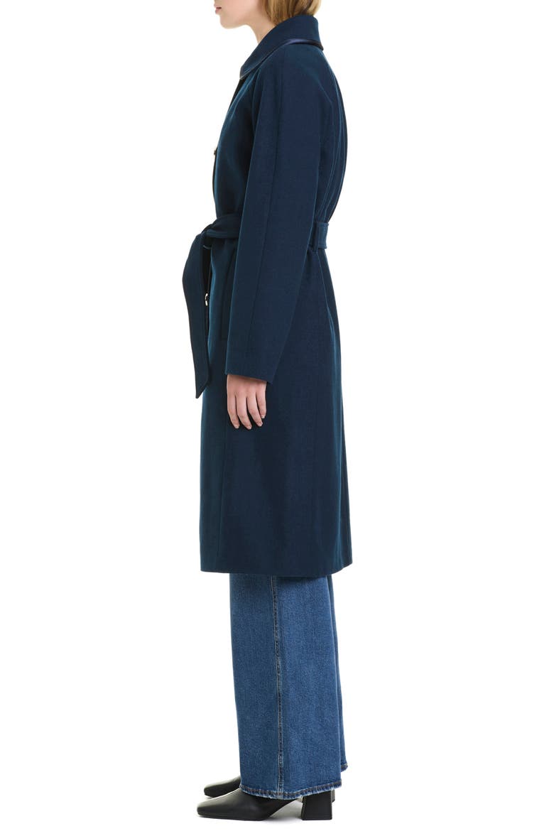 Belted Wool Blend Maxi Coat, Alternate, color, PARISIAN NAVY