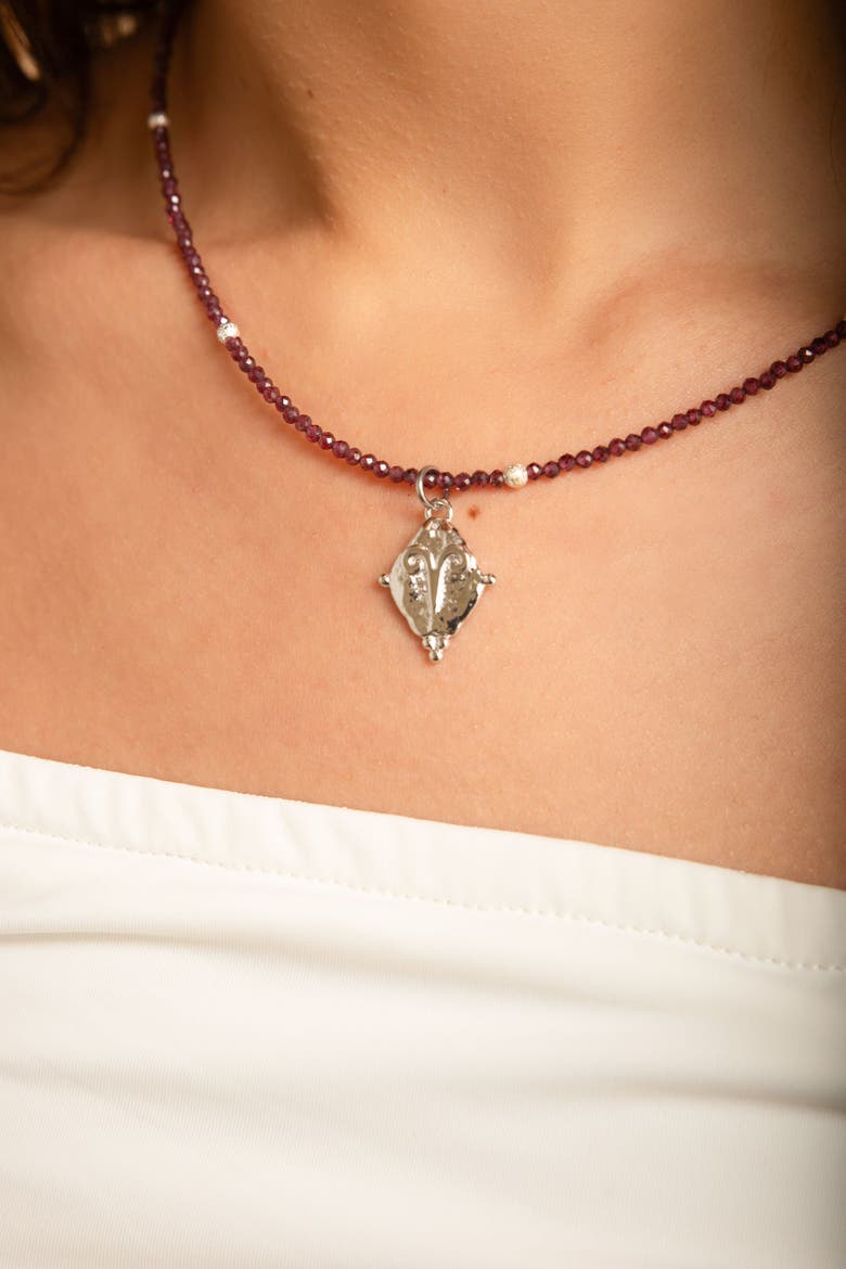 Aries Zodiac Choker Necklace, Alternate, color, White