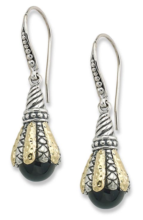 Sterling Silver & 18K Gold Drop Earrings