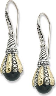 SAMUEL B. Sterling Silver & 18K Gold Drop Earrings