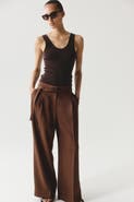 H&M Wide-leg Pants With Belt