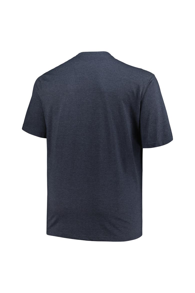 Men's Profile Heather Navy Cleveland Guardians Big & Tall Weathered Logo T-Shirt, Alternate, color, Heather Navy