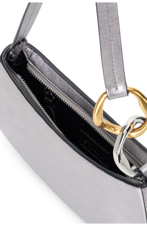 Staud Ollie Leather Shoulder Bag In Gray