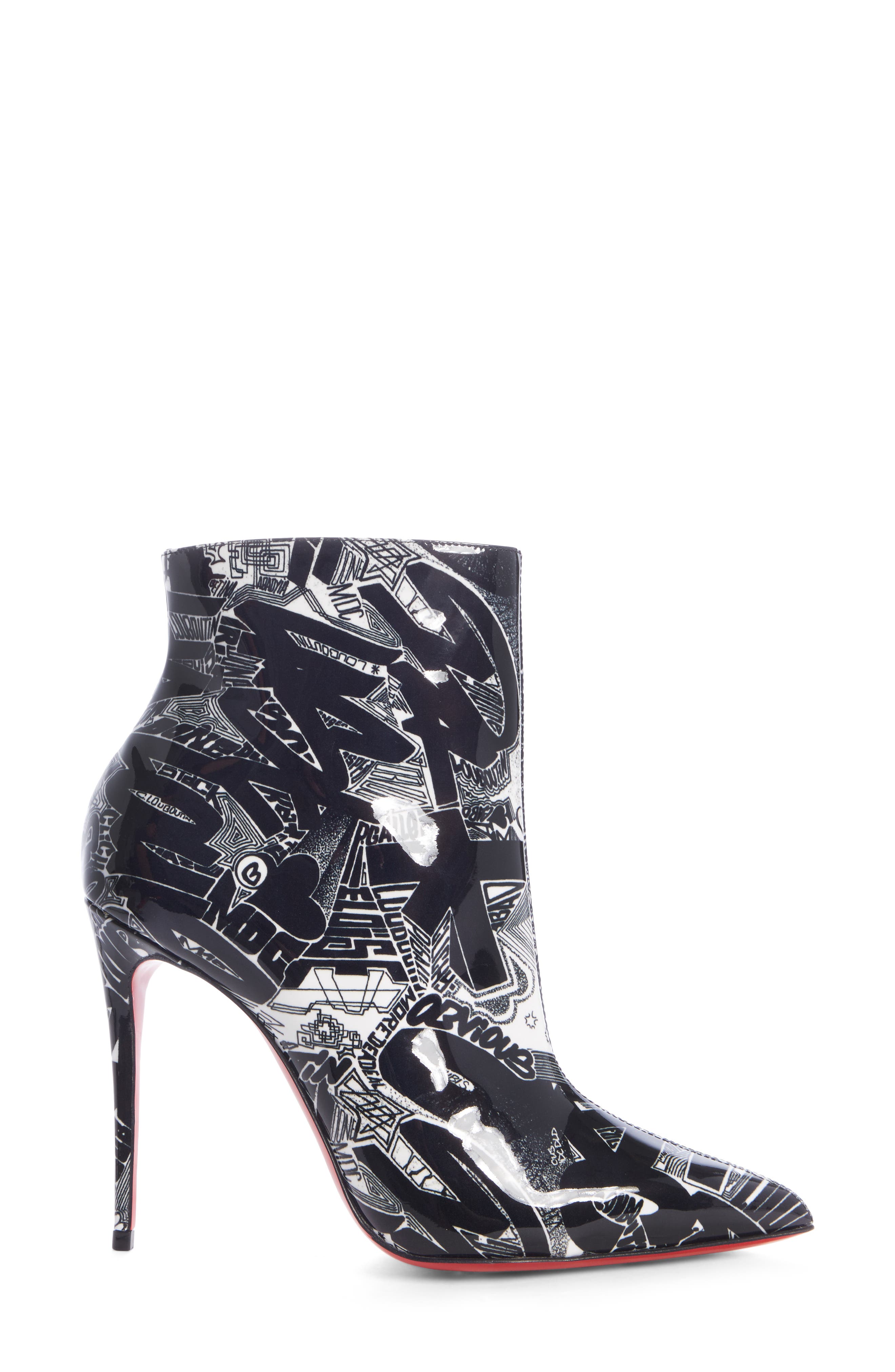So Kate Graffiti Bootie, Alternate, color, BLACK/ WHITE