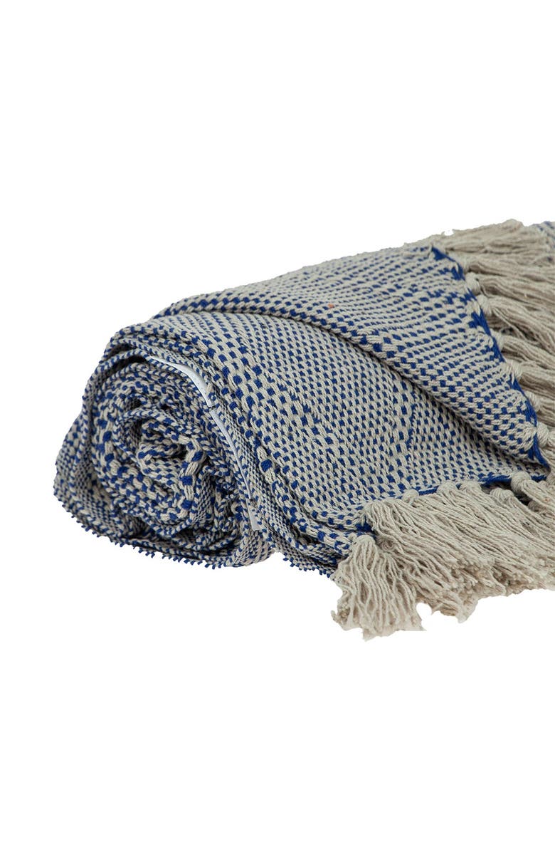 PARKLAND COLLECTION Kora Transitional Blue 52" x 67" Woven Handloom Throw, Main, color, Blue