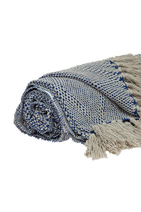 Kora Transitional Blue 52" x 67" Woven Handloom Throw