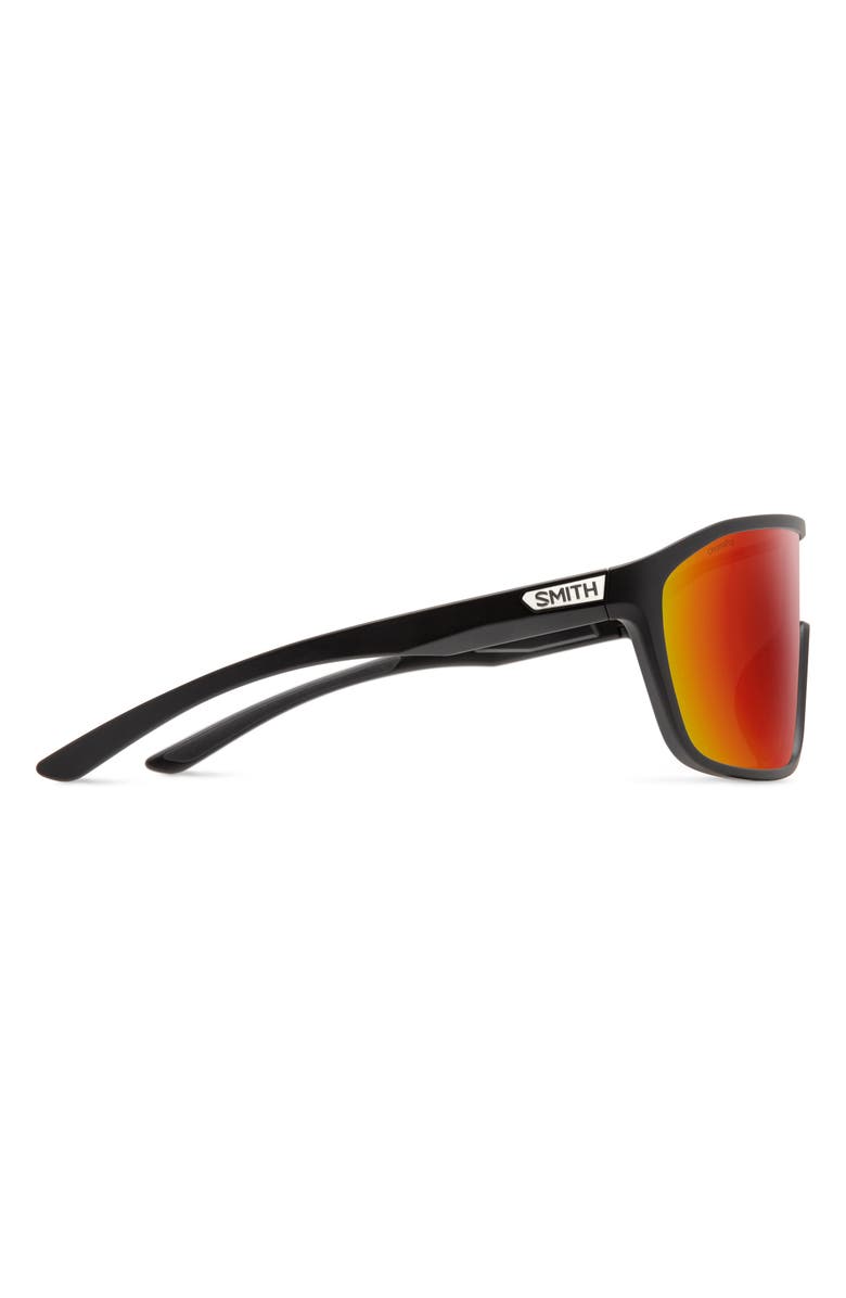 Smith Boomtown 135mm ChromaPop<sup>™</sup> Polarized Shield Sunglasses, Alternate, color, Matte Black / Red Mirror