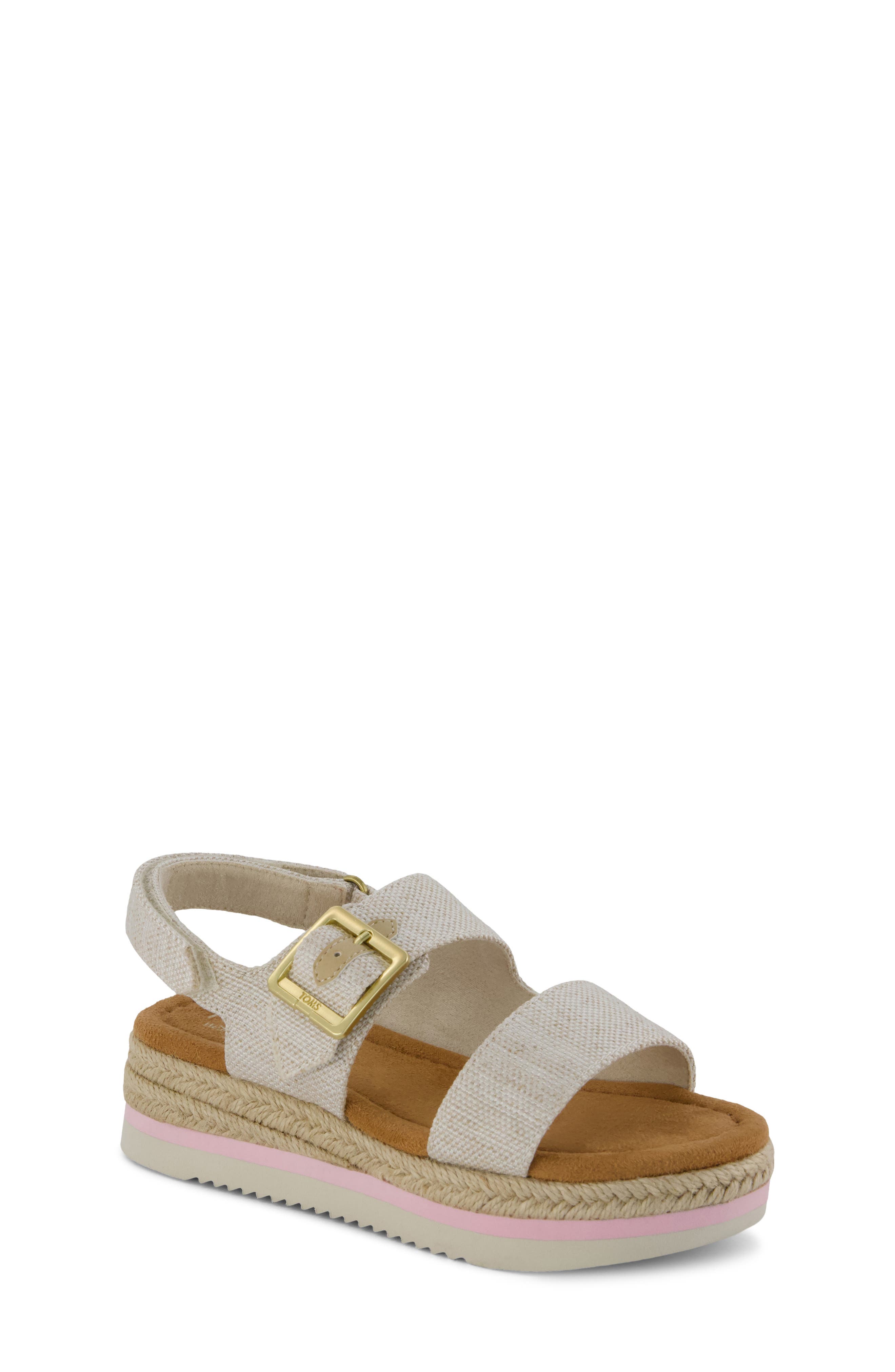 TOMS Kids' Giana Platform Slingback Sandal, Main, color, Natural