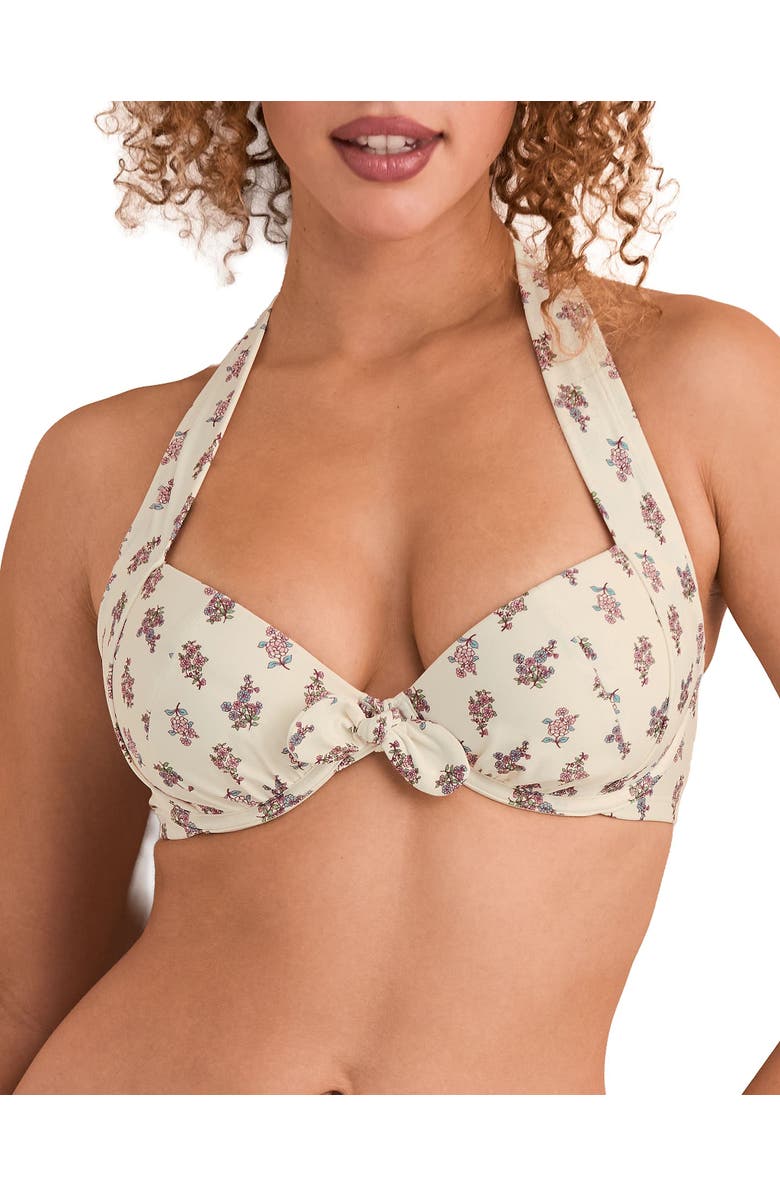 Adore Me Shelbie Swimwear Swimwear Top, Main, color, Floral Beige