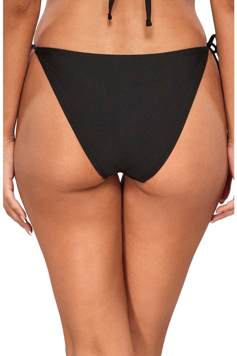 McKenna Tie Side Bikini Swim Bottoms, Alternate, color, Black