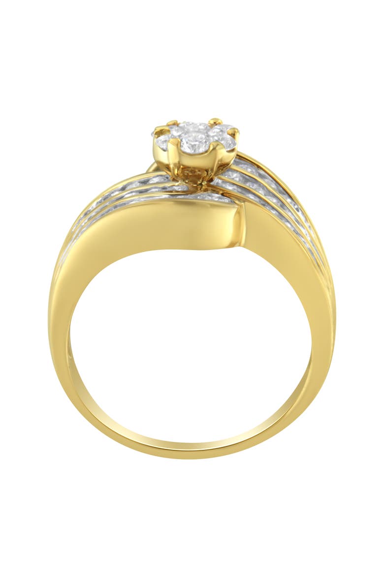14K Yellow Gold 1 1/2 Cttw Diamond Cocktail Bypass Ring, Alternate, color, Yellow Gold