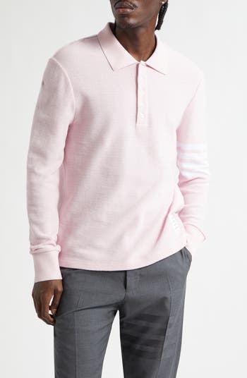 Thom Browne 4-Bar Long Sleeve Cotton Piqué Polo | Nordstrom
