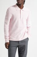 Thom Browne 4-Bar Long Sleeve Cotton Piqué Polo