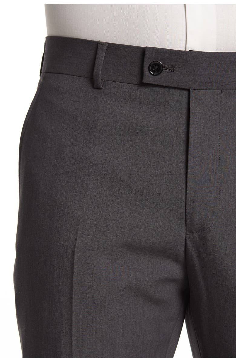 SAVILE ROW CO Brixton Grey Solid Two Button Notch Lapel Extra Trim Suit, Alternate, color, Grey