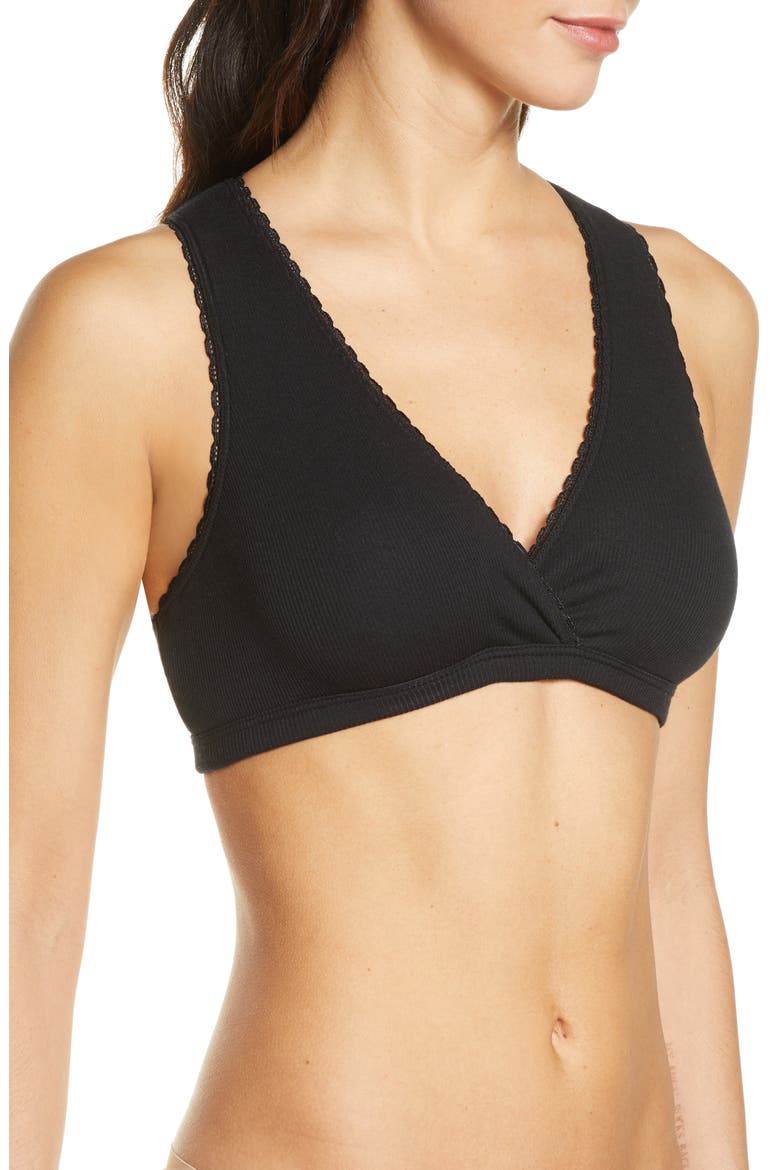Luxe Maternity/Nursing Sleep Bra, Alternate, color, BLACK