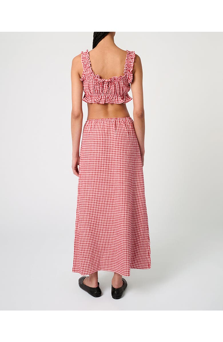 WeWoreWhat Ruffle Button Up Crop Top, Alternate, color,
