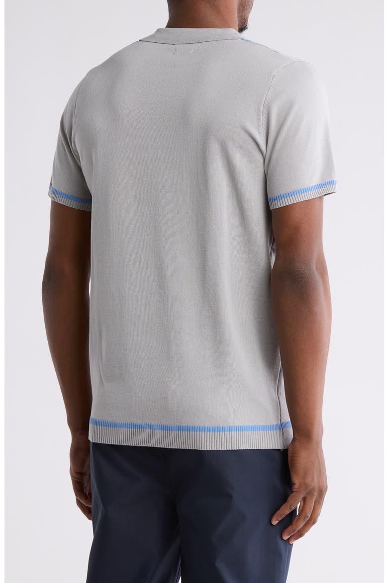 Colorblock Sweater Knit Polo, Alternate, color, GREY