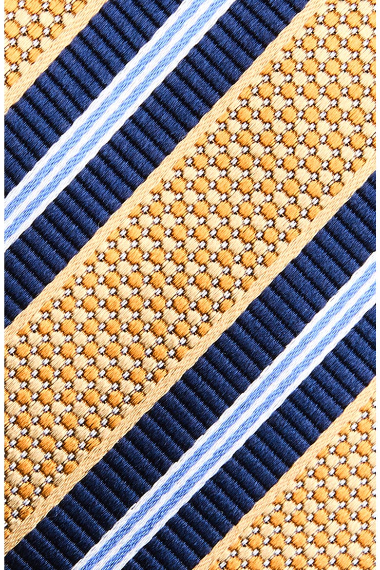 Stripe Silk Tie, Alternate, color, YELLOW
