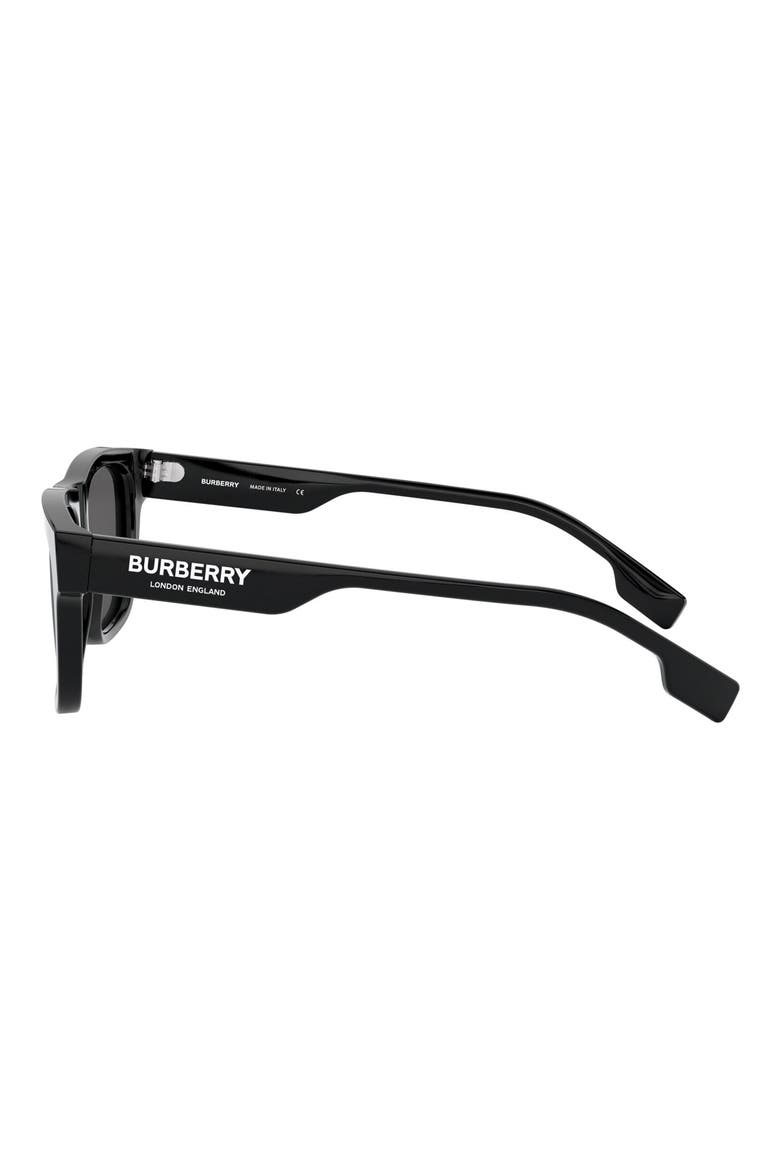 56mm Rectangular Sunglasses, Alternate, color, BLACK