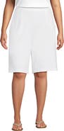 Lands' End Plus Size Sport Knit High Rise Pleated 12" Bermuda Shorts