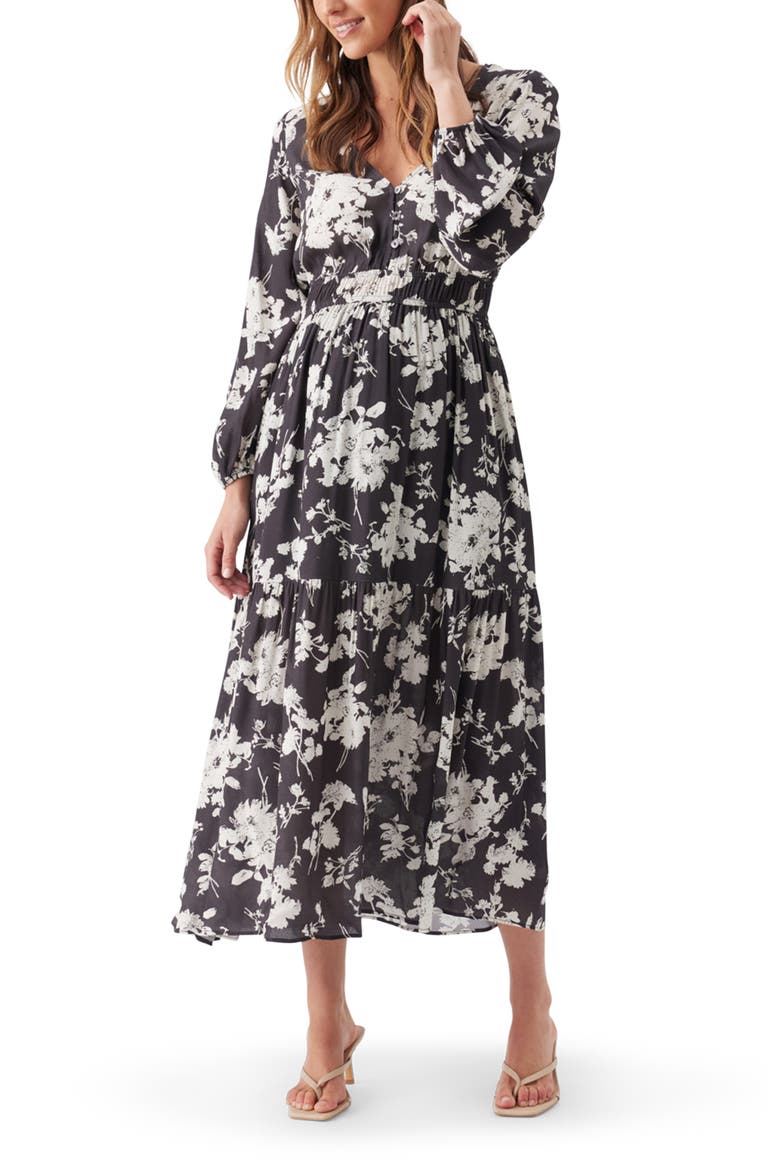 Drew Maxi Dress, Main, color, Black / White