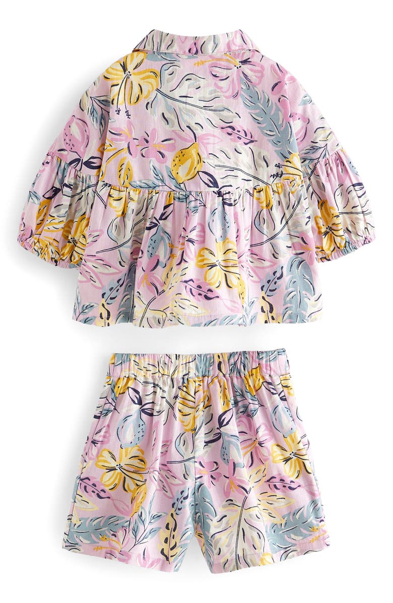 NEXT Kids' Banana Palm Print Cotton Top & Shorts Set, Alternate, color,