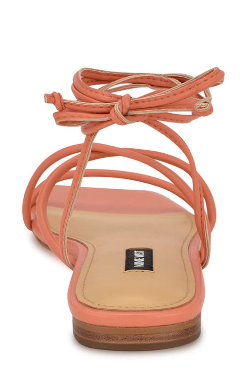 Nine West Mikila Ankle Wrap Sandal In Orange