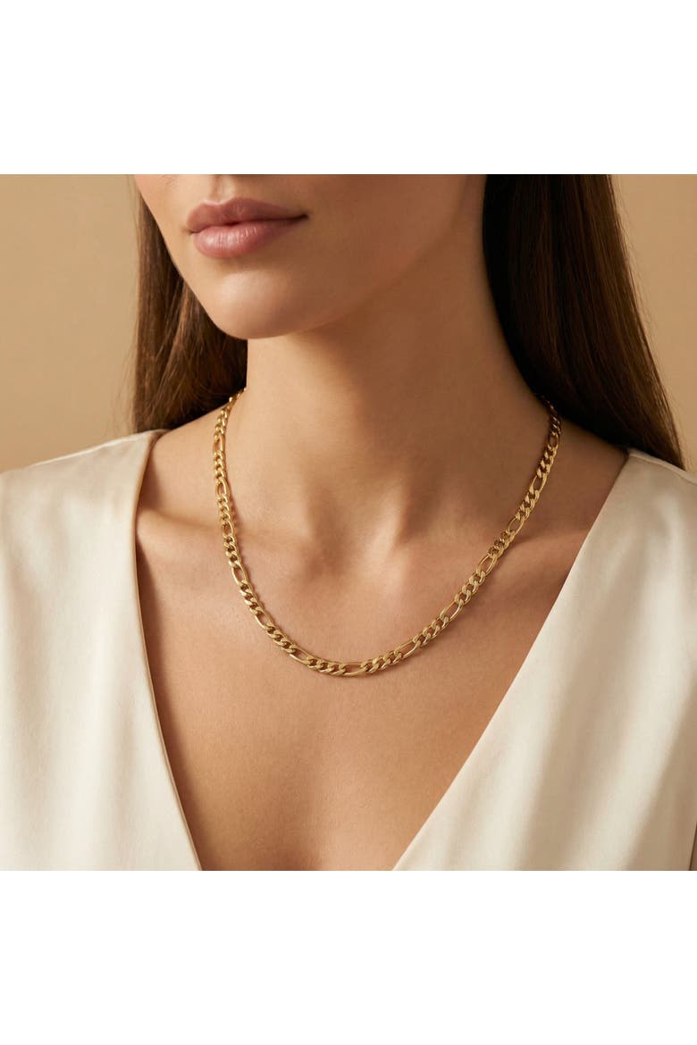 14k Gold-filled Figaro Link Chain Necklace, Alternate, color, 14k Yellow Gold
