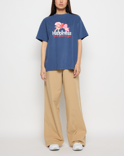 Samii Ryan Happiness Looks Good Oversized Tee In Blue