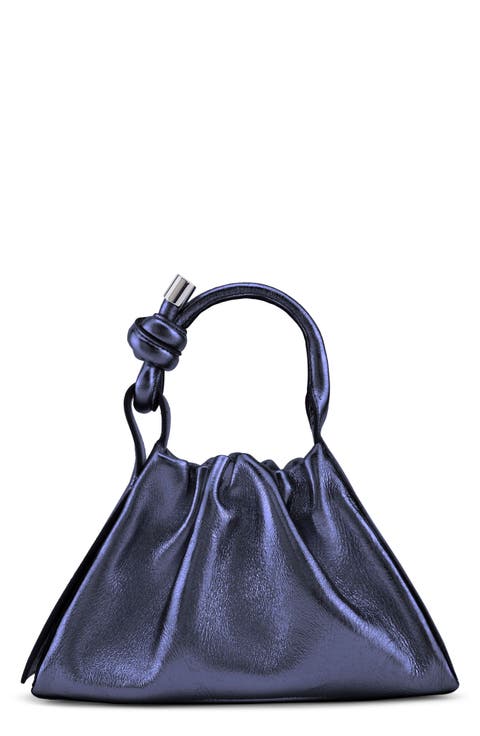 Mini Tina Ruched Baguette Top Handle Bag