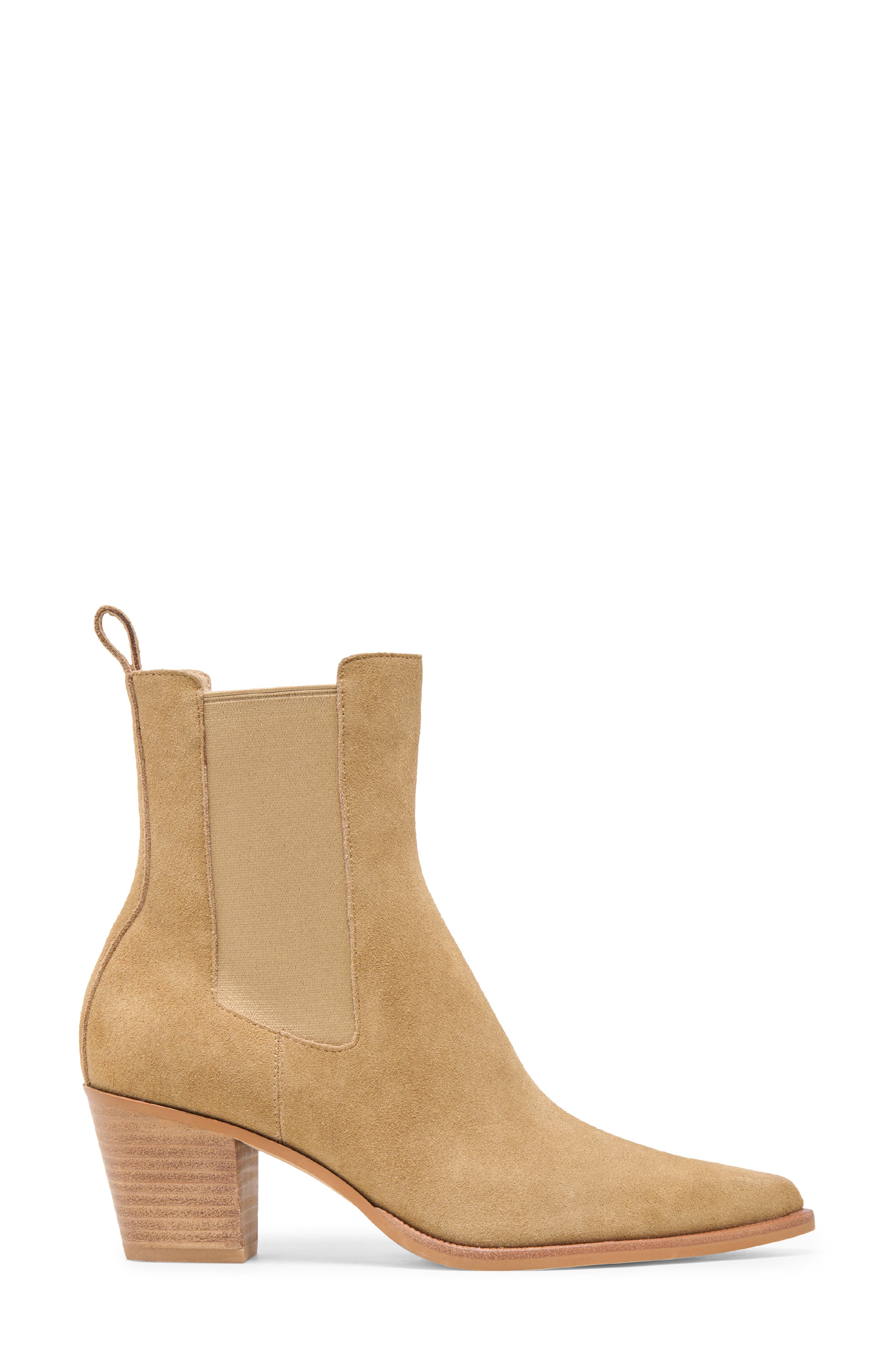 Shadie Waterproof Pointed Toe Chelsea Boot, Alternate, color, DK TAUPE SUEDE H2O