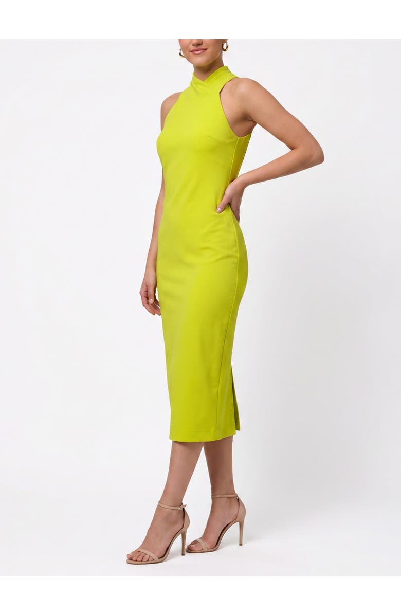 RACHEL Rachel Roy Harland Crossover Halter Midi Dress, Alternate, color, Tender Shoots