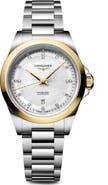 Longines Conquest 18K Gold Bezel, Mother-of-Pearl & Diamond Automatic Bracelet Watch, 30mm