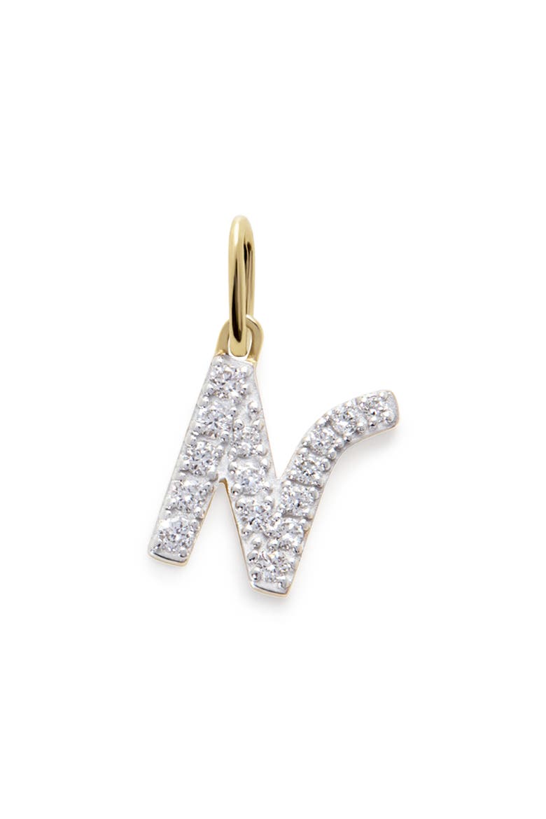 Lab Grown Diamond Initial Pendant, Main, color, YG 14K