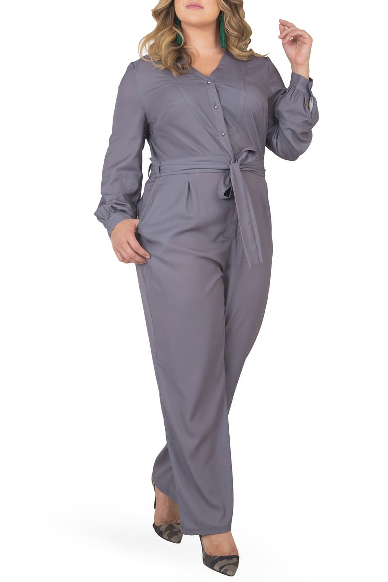 Long Sleeve Jumpsuit, Alternate, color, LIGHT GREY