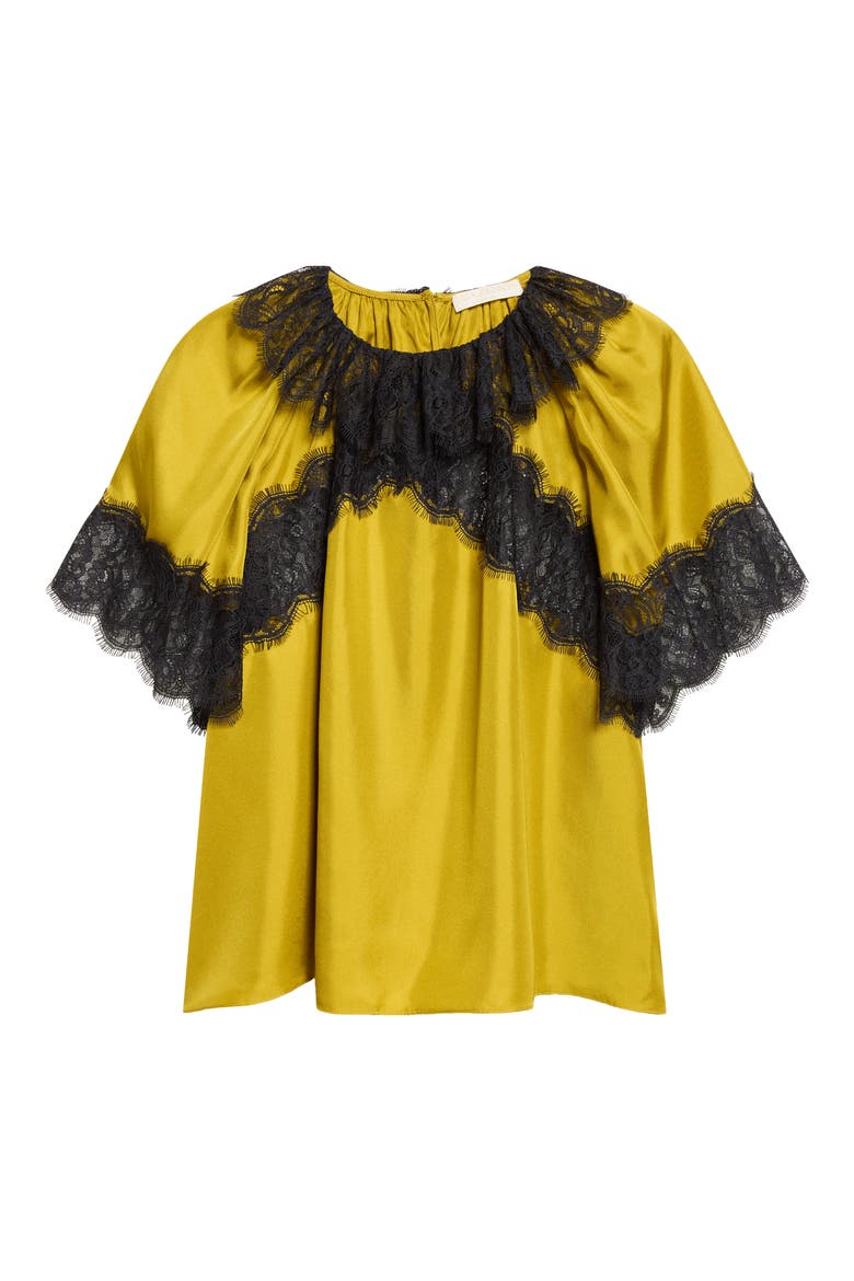 Nina Silk Top, Alternate, color, CITRINE