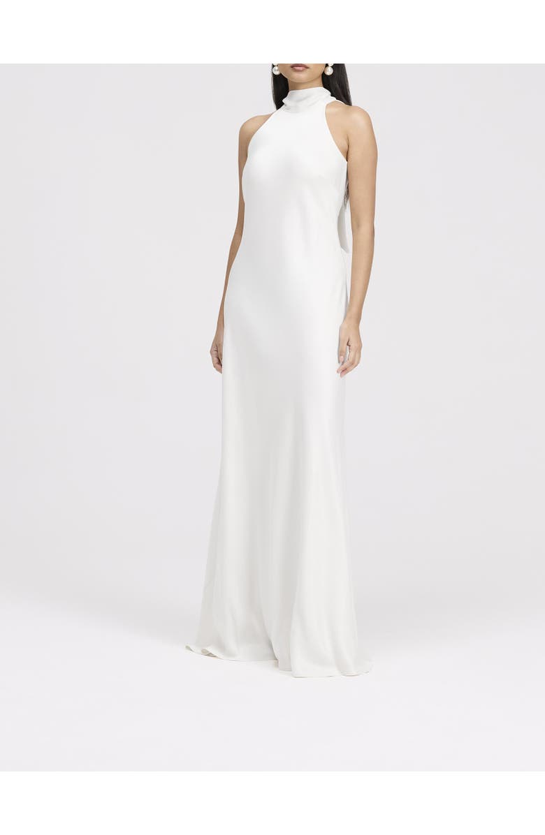 Ghost London Angelica High Neck Satin Maxi Dress, Alternate, color, Ivory