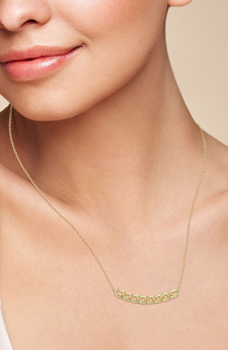 Ember Fine Jewelry <p>14K Gold Curb Bar Necklace</p>, Alternate, color, Gold