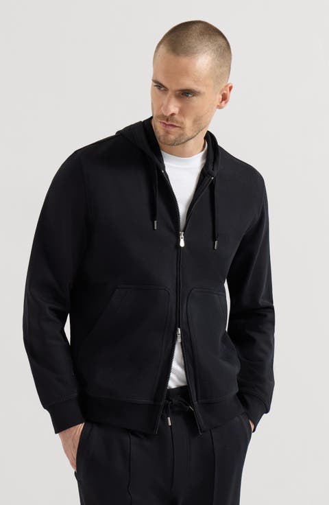 Hooded zip-up sweatshirt
