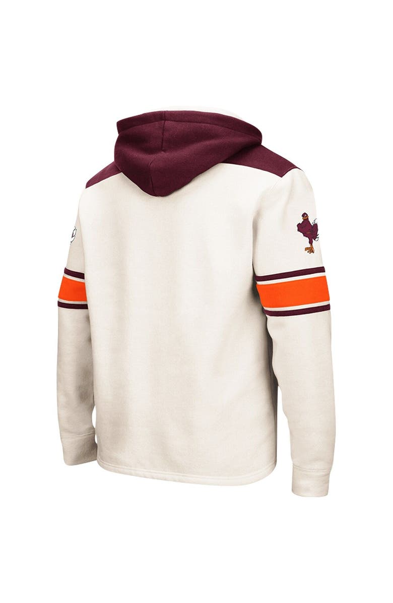 COLOSSEUM Men's Colosseum Cream Virginia Tech Hokies 2.0 Lace-Up Pullover Hoodie, Alternate, color,