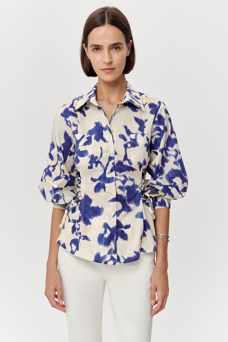 Ambrosina Collar Puff Sleeve Shirt, Alternate, color, Multi Color