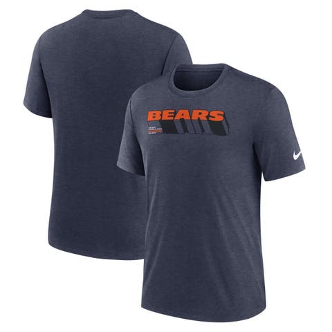 Men's Nike Heather Navy Chicago Bears Long Pass Tri-Blend T-Shirt
