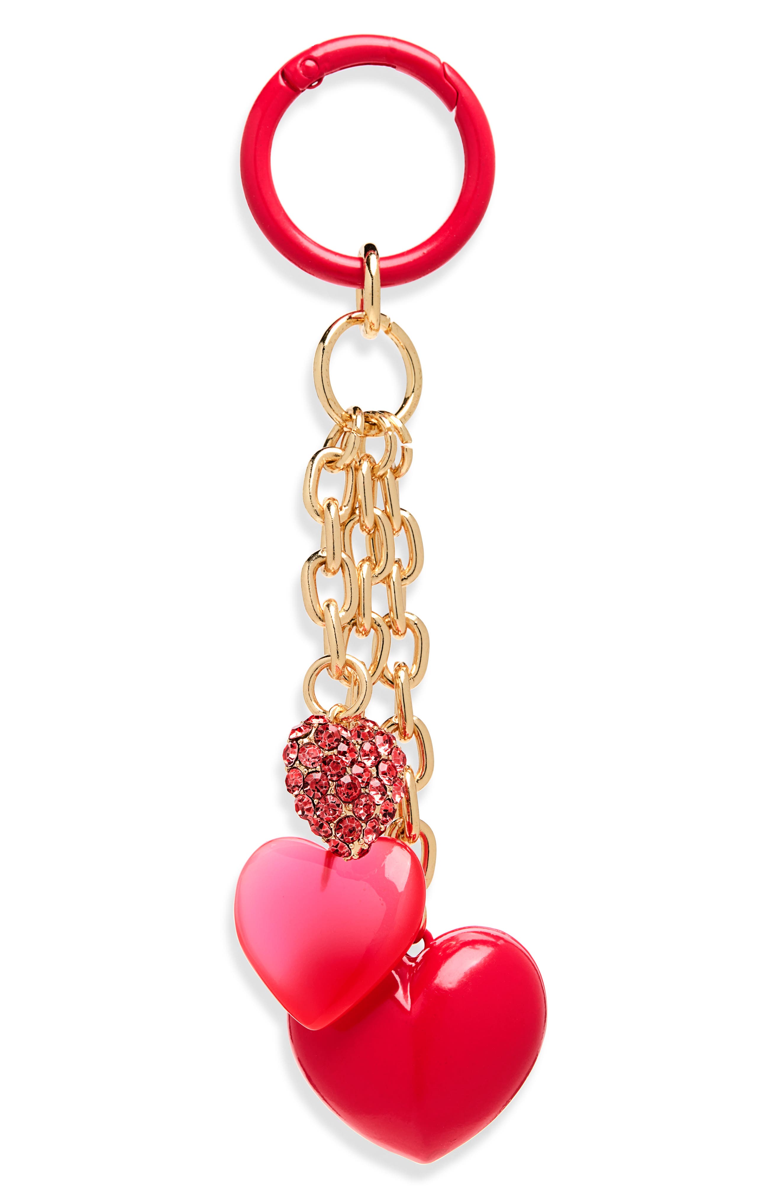 Heart Bag Charm, Main, color, RED MULTI- GOLD