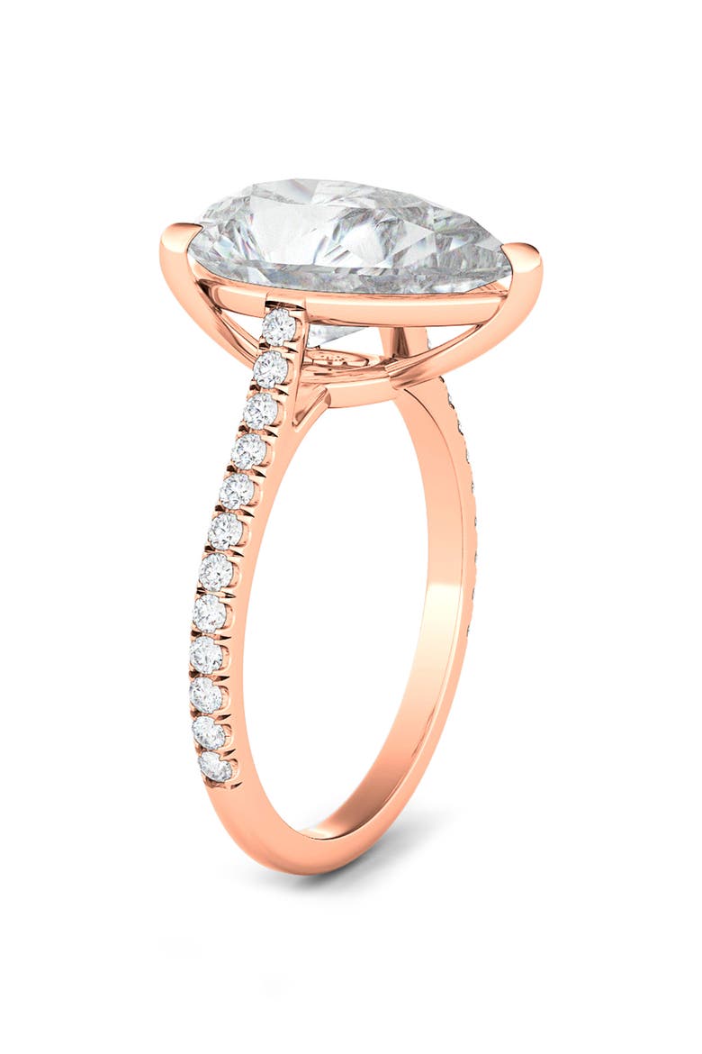 Pear Cut Pavé Lab GrownDiamond Ring, Alternate, color, 2.00 CTW 18K ROSE GOLD