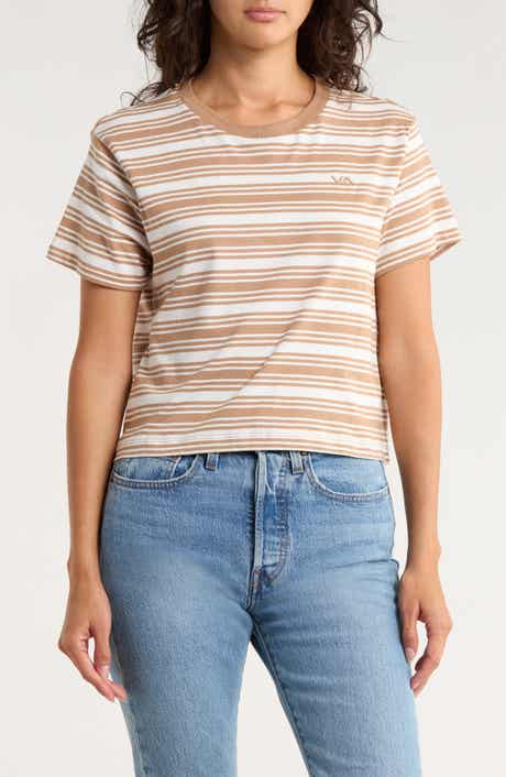 RVCA Seeing Stripes Short Sleeve Crop Tee