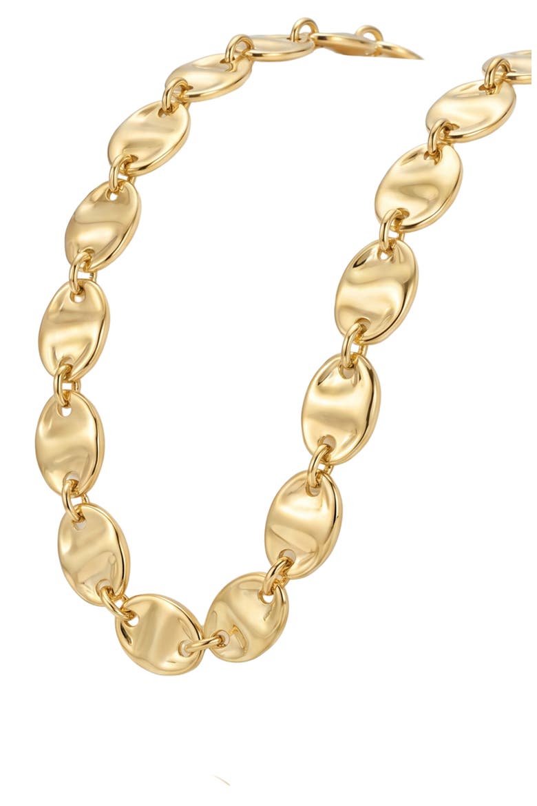 Hammered Link Chain Necklace, Alternate, color, GOLD