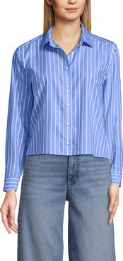 Lands' End No Iron Boxy Cropped Shirt