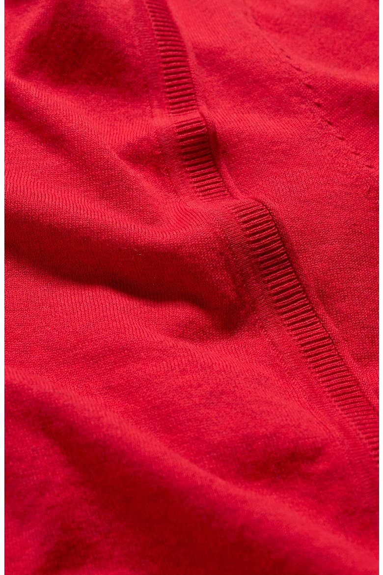 Vanessa Organic Cotton Open Front Crop Cardigan, Alternate, color, KNIT MELANGE SCARLET